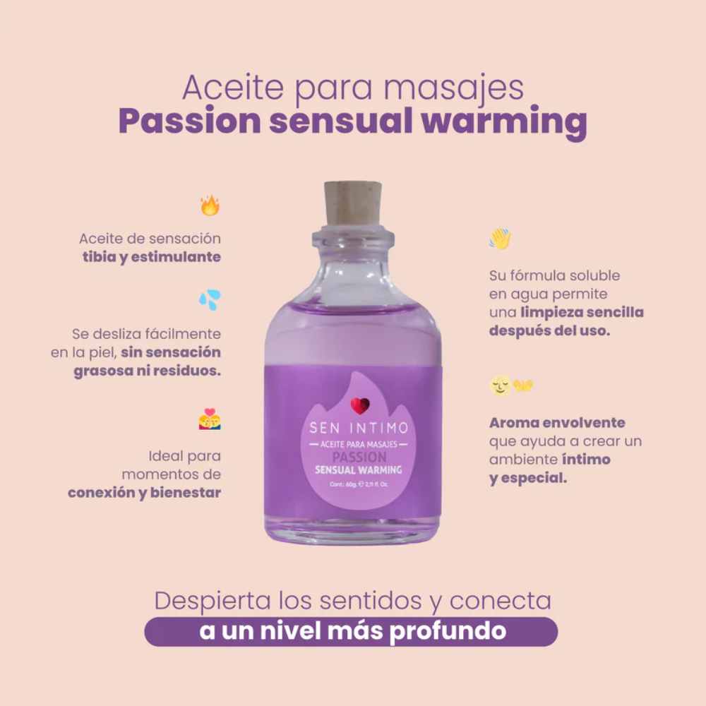 Aceite para Masajes Sensual Warming Passion - Imagen 3