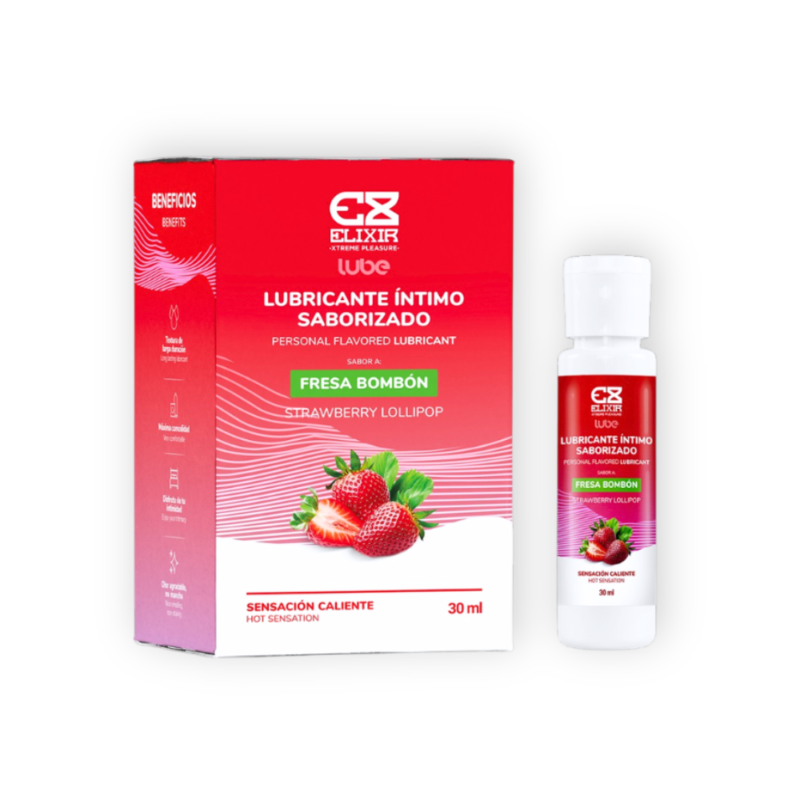 Lubricante Íntimo Saborizado Efecto Calor Fresa Bombón – Elixir