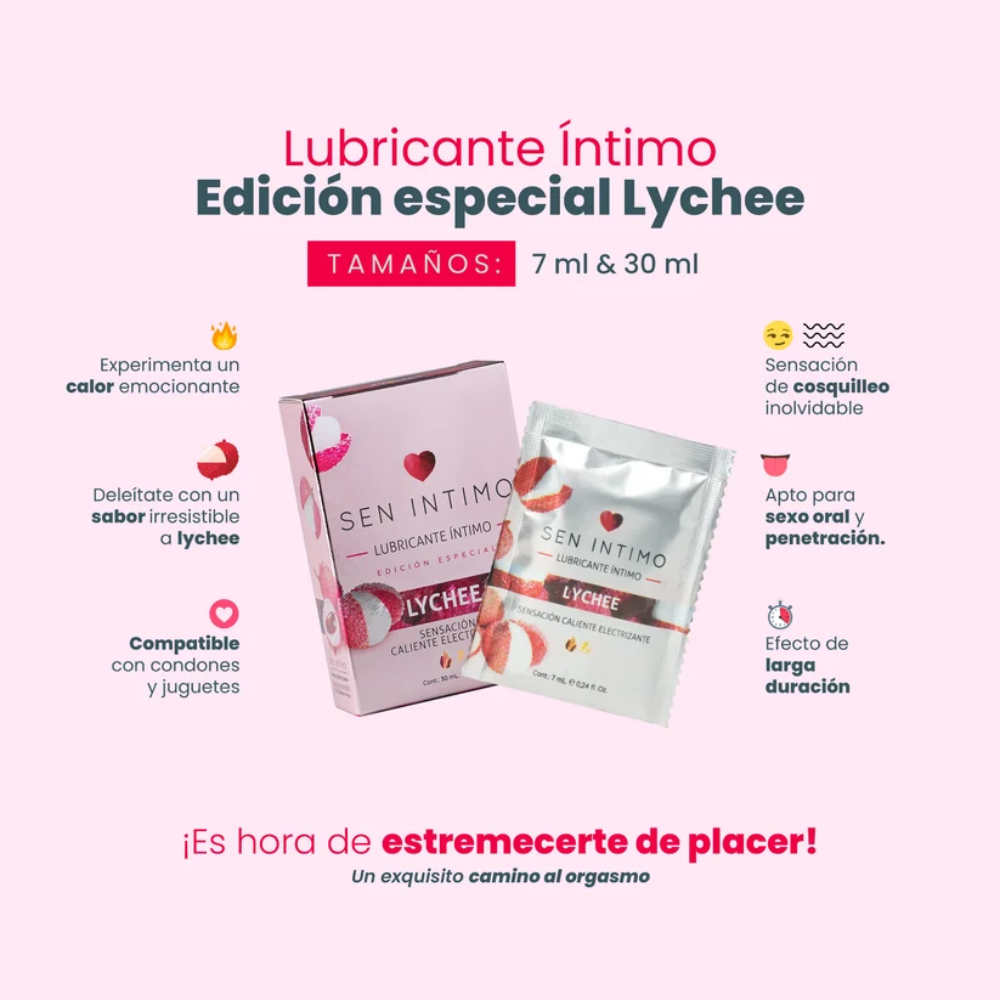 Lubricante Íntimo Electrizante Sabor Lychee 30ml - Sen Íntimo - Imagen 2