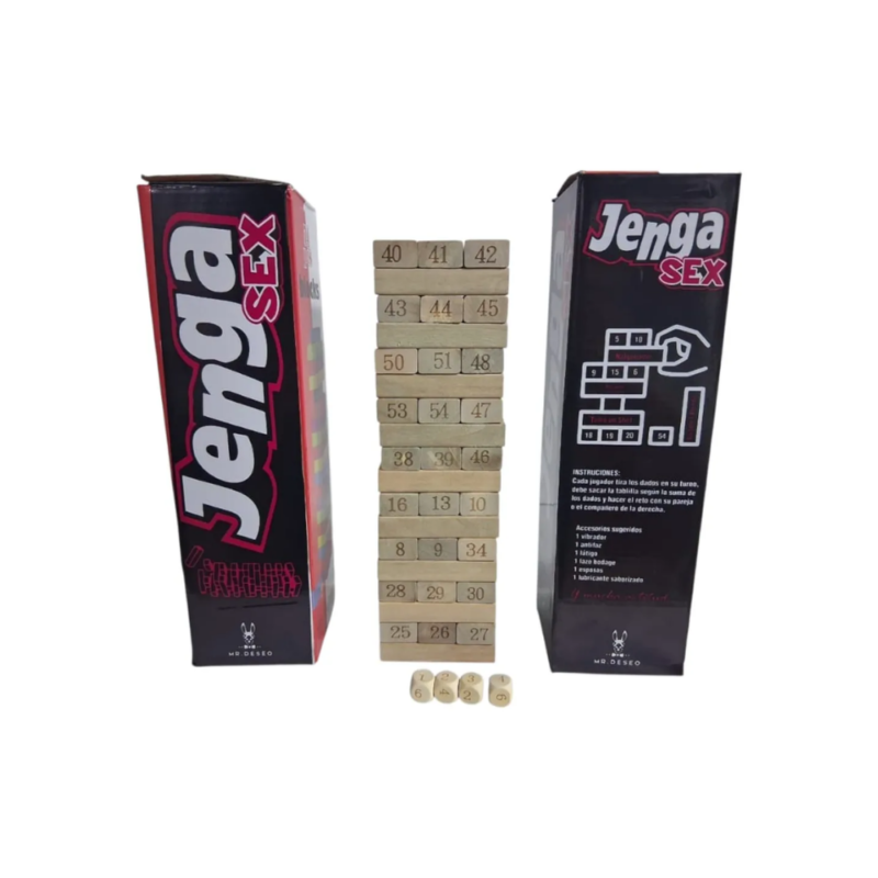 Juego de Mesa Jenga Picante Sex – Juego de Torre de Madera con Retos Eróticos y Dados