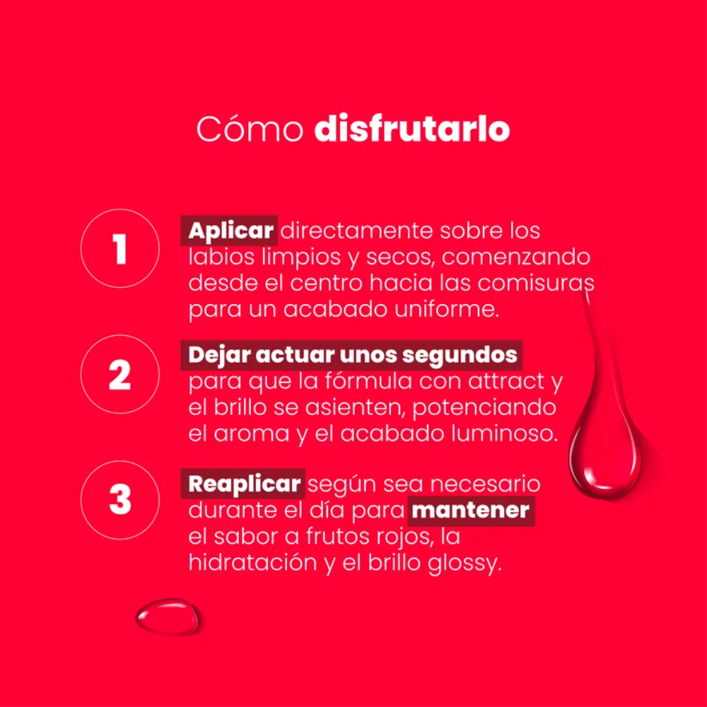 Brillo Labial Sensual con Attract Frutos Rojos 20 ml – Sen Íntimo - Imagen 3